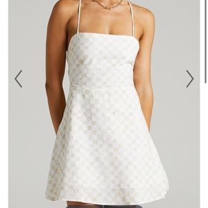 Cools Club- Brand new in bag ; 90s like mini dress in sand checker